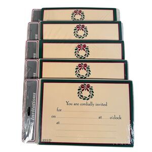 Vintage Hallmark Christmas Party Invitations 5 Sets of 8 Holiday Cards 40 Total
